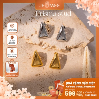 Khuyên tai nữ Prisma Stud Jesmee Bông tai đi tiệc kim tự tháp cá tính giá chỉ 208.999 đồng