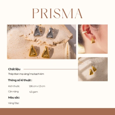 Khuyên tai nữ Prisma Stud Jesmee Bông tai đi tiệc kim tự tháp cá tính giá chỉ 208.999 đồng