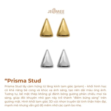 Khuyên tai nữ Prisma Stud Jesmee Bông tai đi tiệc kim tự tháp cá tính giá chỉ 208.999 đồng