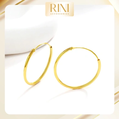 Khuyên tai nữ T2.540 Rini - Bông tai xi mạ vàng, khung tròn đa kích thước, 58.000 VND 8