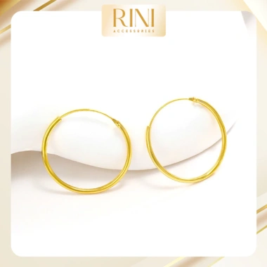 Khuyên tai nữ T2.540 Rini - Bông tai xi mạ vàng, khung tròn đa kích thước, 58.000 VND 9