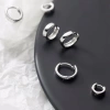 Khuyên tai tròn bạc 925 unisex Duyson - Bông tai nữ nam bản rộng, giá 300.000đ 5