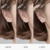 Khuyên tai tròn bạc 925 unisex Duyson - Bông tai nữ nam bản rộng, giá 300.000đ 7