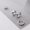 Khuyên tai tròn bạc 925 unisex Duyson - Bông tai nữ nam bản rộng, giá 300.000đ 8