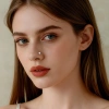 Khuyên trang sức bạc 925 hình chữ L đá zircon cong mũi - thiết kế đơn giản, nhấp nháy, giá ưu đãi 211.665₫ 3