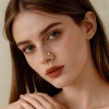 Khuyên trang sức bạc 925 hình chữ L đá zircon cong mũi - thiết kế đơn giản, nhấp nháy, giá ưu đãi 211.665₫ 4