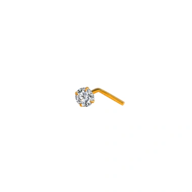 Khuyên trang sức bạc 925 hình chữ L đá zircon cong mũi - thiết kế đơn giản, nhấp nháy, giá ưu đãi 211.665₫