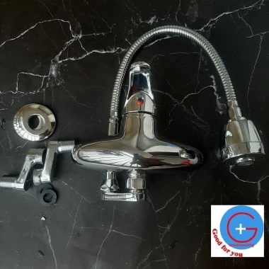 Khuỷu Nối Cần Ngổng Vòi Rửa Bát Nóng Lạnh Cắm Tường - Cần Mềm 17-18mm, Tặng Ron Cao Su