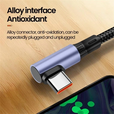Khuỷu tay đôi 66W 90° Cáp sạc USB sang Type‑C ngắn, hỗ trợ S23, iPhone 15/16, tốc độ nhanh, giá chỉ 58.438₫
