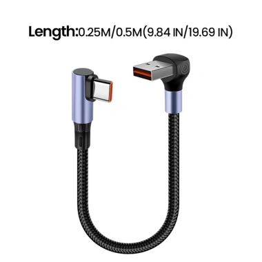 Khuỷu tay đôi 66W 90° Cáp sạc USB sang Type‑C ngắn, hỗ trợ S23, iPhone 15/16, tốc độ nhanh, giá chỉ 58.438₫