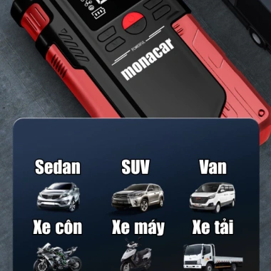 Kích bình ô tô Monacar 14.000 mAh đa năng, bơm lốp và sạc ắc quy, bảo hành 24 tháng - Giá 1,5 triệu VND 4