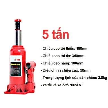 Kích thủy lực ô tô 2-10 tấn, van an toàn, dễ dùng - nâng công nghiệp, 129.000₫ 10 Kích thủy lực ô tô 2-10 tấn, van an toàn, dễ dùng - nâng công nghiệp, 129.000₫ 10