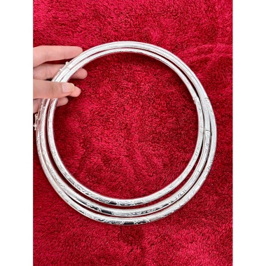 Kiềng Cổ Hoa Văn Mạ Bạc Thủ Công 100% Ảnh Thực - Giá Gốc 127.710 Giảm còn 99.000 VND 3