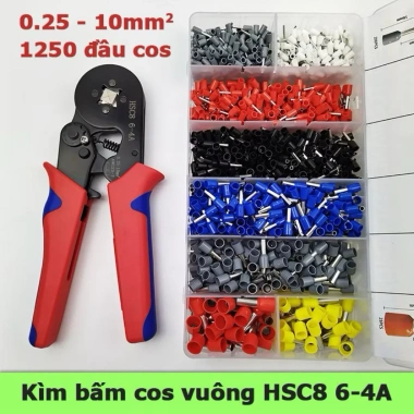 Kìm Bấm Cos Vuông HSCB 6-4A và Hộp Đầu Ép Cos 1.200c - Giá chỉ 119.000 VND 2 Kìm Bấm Cos Vuông HSCB 6-4A và Hộp Đầu Ép Cos 1.200c - Giá chỉ 119.000 VND 2