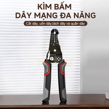 Kìm Bấm Dây Điện Đa Năng Thép Cao Cấp - Uốn, Cắt, Bấm, Tách Dây, Điều Chỉnh Lực Tuốt Dây - Giá 97.582 VND