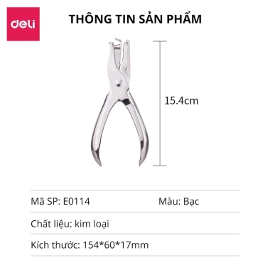 Kìm bấm lỗ giấy Deli E114 cao cấp – Dụng cụ bấm lỗ cho sổ planner, bullet journal, giá 28.300₫