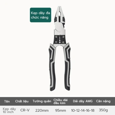 Kìm cắt sắt CRV Fute siêu khỏe, cắt thép, ổ khóa, dây xích, cáp điện - đa năng 75k
