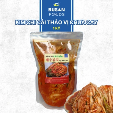 Kim Chi Hàn Quốc Busan Foods 1Kg - Cải Thảo Nguyên Cây, Chua Cay, Ăn Liền, Giá giảm 198.000đ