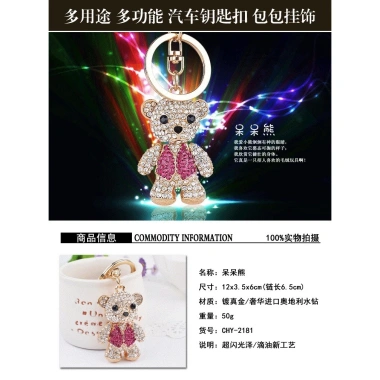 Kim Cương Gấu Xe Móc Khóa Sách Mặt Dây Chuyền Kim Loại, Móc Chìa Khóa, Vòng Quà Tặng 26.2.27 Giá 103.091₫ 7