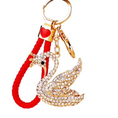Kim Cương Stall Swan Xe Móc Khóa, Mặt Dây Chuyền, Móc Chìa, Quà Tặng Độc Đáo