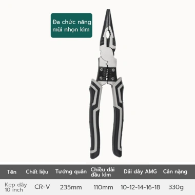Kìm dây thép 10 inch đa năng Mũi kìm cắt dây dụng cụ phần cứng giảm giá 29.100₫ 10 Kìm dây thép 10 inch đa năng Mũi kìm cắt dây dụng cụ phần cứng giảm giá 29.100₫ 10