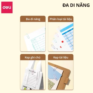 Kim kẹp giấy màu DELI E24 29mm - Nhựa bền, màu tươi, giá chỉ 20.000 VND 7