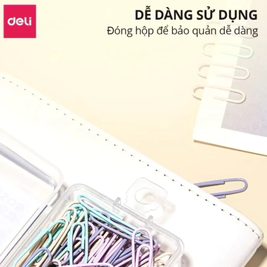 Kim kẹp giấy màu DELI E24 29mm - Nhựa bền, màu tươi, giá chỉ 20.000 VND 8