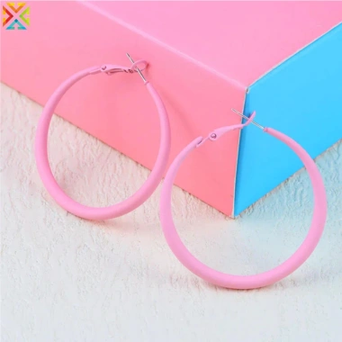 Kim Loại Xịt Sơn Vòng Bông Tai S925 Bạc Kim 10 Màu Bông Tai Lớn Cá Tính Giá Giảm 34.063₫