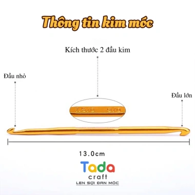 Kim móc 2 đầu cán vàng lẻ size - Đường may chắc, giá 20.000đ, giảm từ 25.600đ 9 Kim móc 2 đầu cán vàng lẻ size - Đường may chắc, giá 20.000đ, giảm từ 25.600đ 9