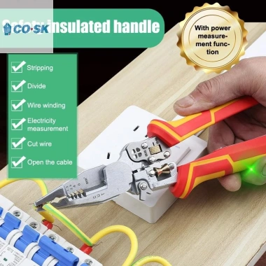 Kìm thợ điện COUTR đa năng 8 trong 1 - Kìm tuốt dây, đo điện, chống trượt VN 3 Kìm thợ điện COUTR đa năng 8 trong 1 - Kìm tuốt dây, đo điện, chống trượt VN 3