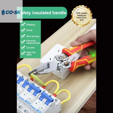 Kìm thợ điện COUTR đa năng 8 trong 1 - Kìm tuốt dây, đo điện, chống trượt VN 6 Kìm thợ điện COUTR đa năng 8 trong 1 - Kìm tuốt dây, đo điện, chống trượt VN 6