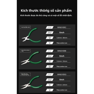 Kìm thủ công Mini 17cm - kìm kim, nose, chéo, dây không răng, giá chỉ 192.517 VND