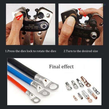 Kìm uốn 6-50mm² cầm tay - Dụng cụ cáp pin chuyên nghiệp, Lug Crimper đa năng cho xe đạp, giảm 23%