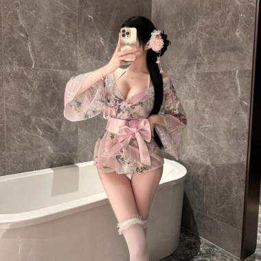 Kimono Nhật Bản Xuyên Thấu Gợi Cảm DAMES - Giá Gốc 156k, Giảm còn 130k 7