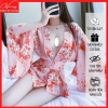 Kimono Sexy kèm Quần Chữ T hoa Anh Đào Gợi Cảm phong cách Nhật Bản, chỉ 96k