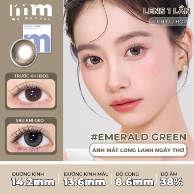 Kính áp tròng 0 độ MM MyMoment lens 1 ngày 2 chiếc DIA14.2-14.5mm nâu đen xám
