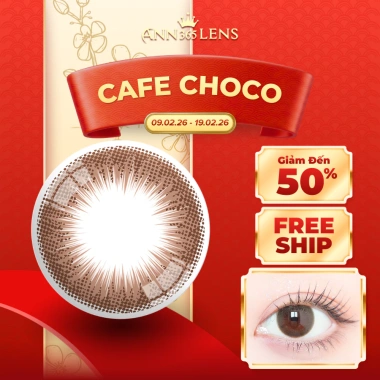 Kính áp tròng ANN LENS 1 ngày Cafe Choco - Cận 0-8, màu nâu cafe, chỉ 47.000 VND