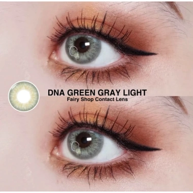Kính Áp Tròng DNA Green Gray Light 14mm Silicone Hydrogel 6 Tháng Giá 140k Độ 0-6 3