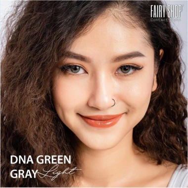 Kính Áp Tròng DNA Green Gray Light 14mm Silicone Hydrogel 6 Tháng Giá 140k Độ 0-6 6