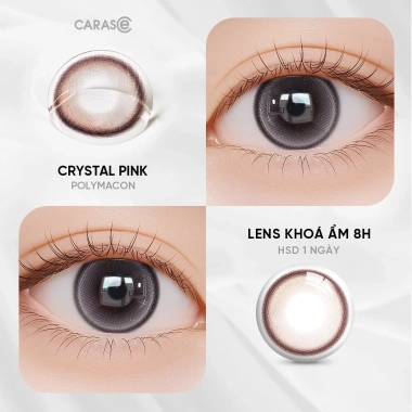 Kính áp tròng khoá ẩm 8H 1 ngày màu hồng pha lê CARASE CRYSTAL PINK giá 29.000₫