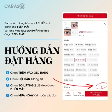 Kính áp tròng khoá ẩm 8H 1 ngày màu hồng pha lê CARASE CRYSTAL PINK giá 29.000₫