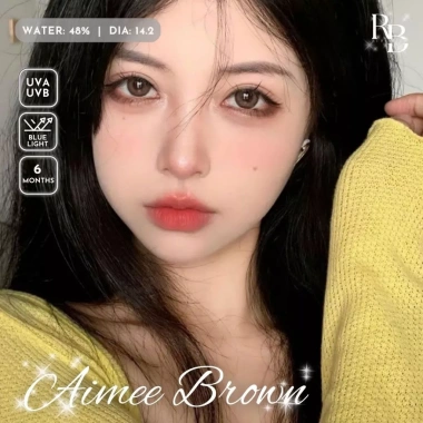 Kính Áp Tròng Màu Nâu Tây Aimee Brown 14.2mm – Có Cận, Tặng Khay Dụng Cụ Bearlens, Giá 86.400 VND