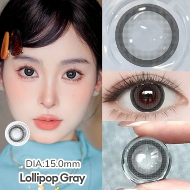 Kính áp tròng MCK1 1 Cặp 15mm Hình Kẹo Mút Mắt To Xám Nâu - Mềm, Giá 78.000đ 2