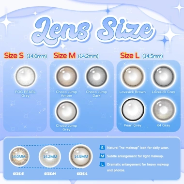 Kính áp tròng MCK1 UYAAI 2 chiếc 14,5mm màu xám - dùng 1 năm, 58.000 VND 2