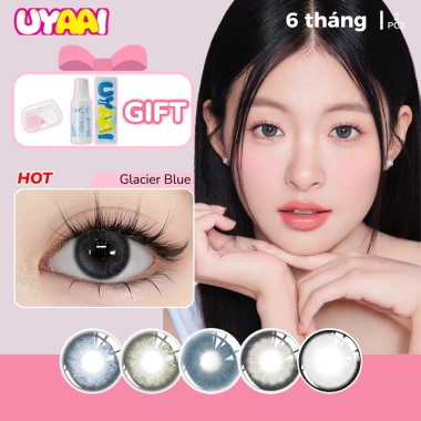Kính Áp Tròng MCK1 UYAAI Blue Lens 1 Cặp + Nước Ngâm + Hộp Đựng - Mua 1 Tặng 2, Giá 90.000đ