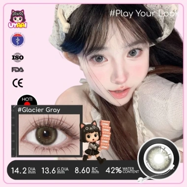 Kính Áp Tròng MCK1 UYAAI Blue Lens 1 Cặp + Nước Ngâm + Hộp Đựng - Mua 1 Tặng 2, Giá 90.000đ