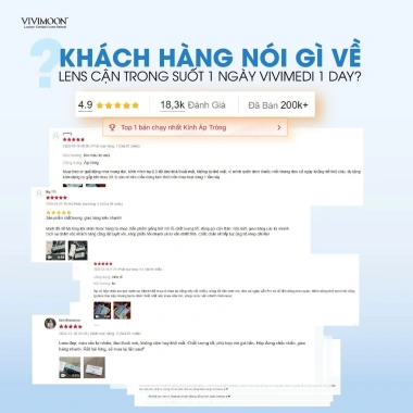 Kính áp tròng VIVIMOON LENS trong suốt cận 1 ngày khóa ẩm - Giá chỉ 22.500đ, giảm từ 27.900đ