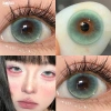 Kính áp tròng xanh lá 2 chiếc Chasing Cats Eye 14.5mm, dưỡng ẩm, không vành - 115.818 VND 2
