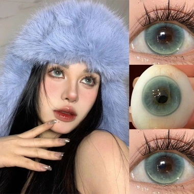 Kính áp tròng xanh lá 2 chiếc Chasing Cats Eye 14.5mm, dưỡng ẩm, không vành - 115.818 VND