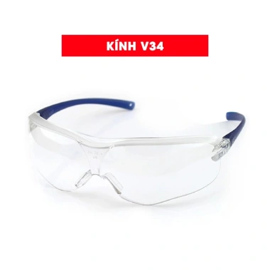 Kính bảo hộ 3M V34 chống bụi UV, bám hơi nước, chống trầy, dùng lao động và đi xe máy Giá 68.000